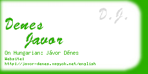 denes javor business card
