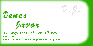 denes javor business card